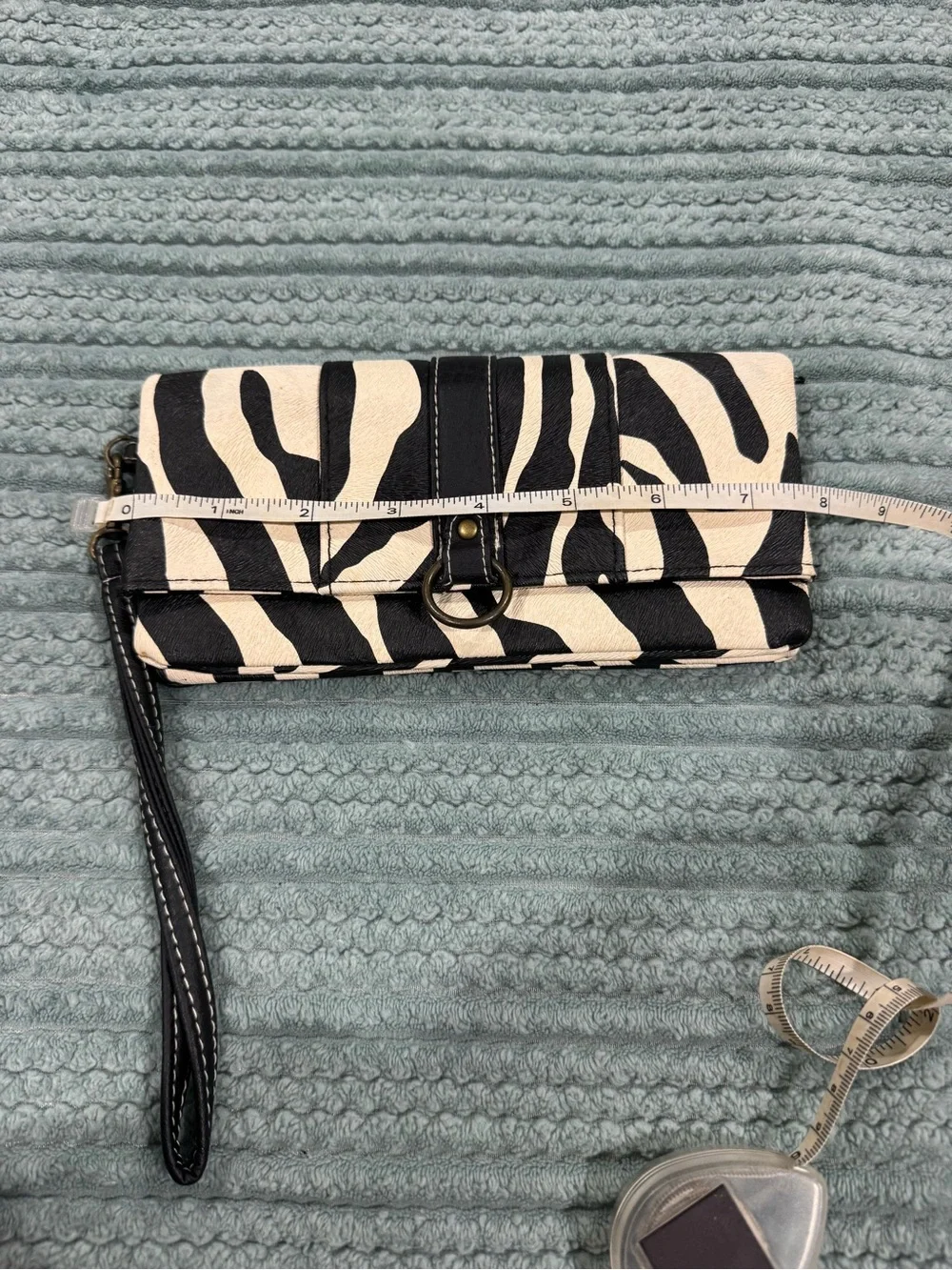 Black and White Zebra Print Wristlet Clutch